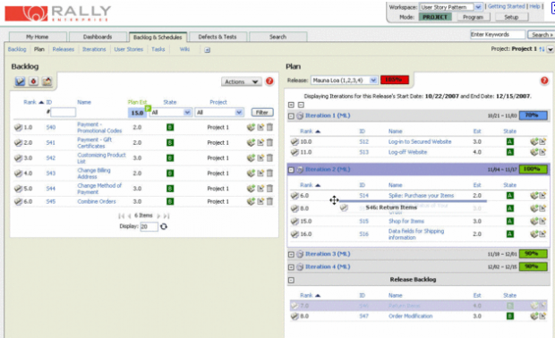 Rally Software for Agile Tools screenshots